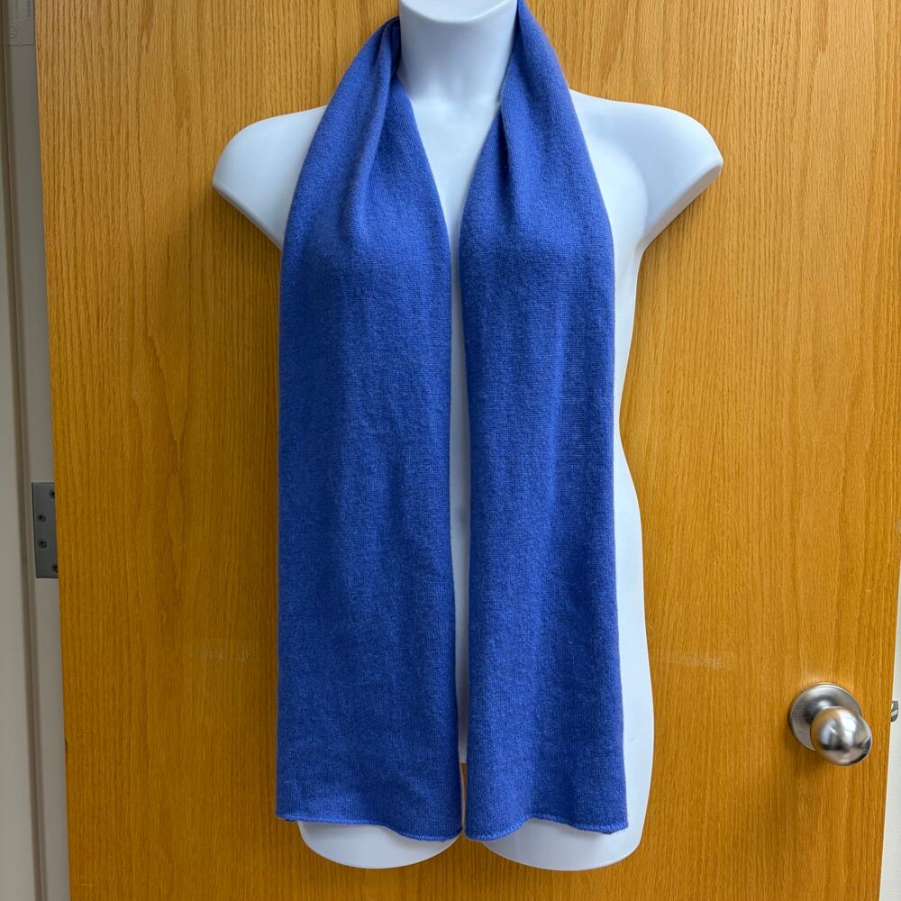 Soft Surroundings 100% Cashmere Scarf Wrap Periwinkle Blue Luxury Soft Knit